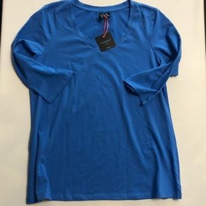 🌸NWT blue plus sized v-neck blue top